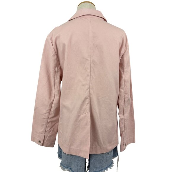 Eileen‎ Fisher Jacket Women's Large Pockets Snap Front Textured Blazer Pink - Picture 4 of 14